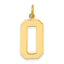 14k Large Polished Number 0 Charm