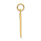 14K Gold Large Polished Number 1 Charm  Elegant Casted Design