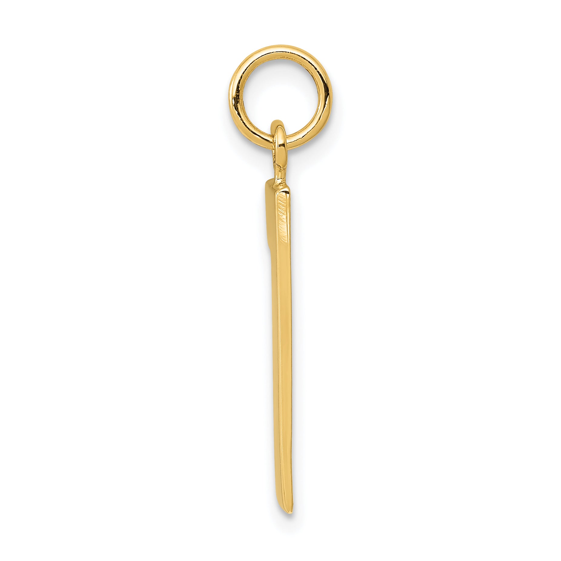 14K Gold Large Polished Number 1 Charm  Elegant Casted Design