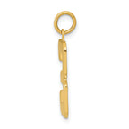 14K Gold Large Polished Number 3 Charm  Elegant Casted Design