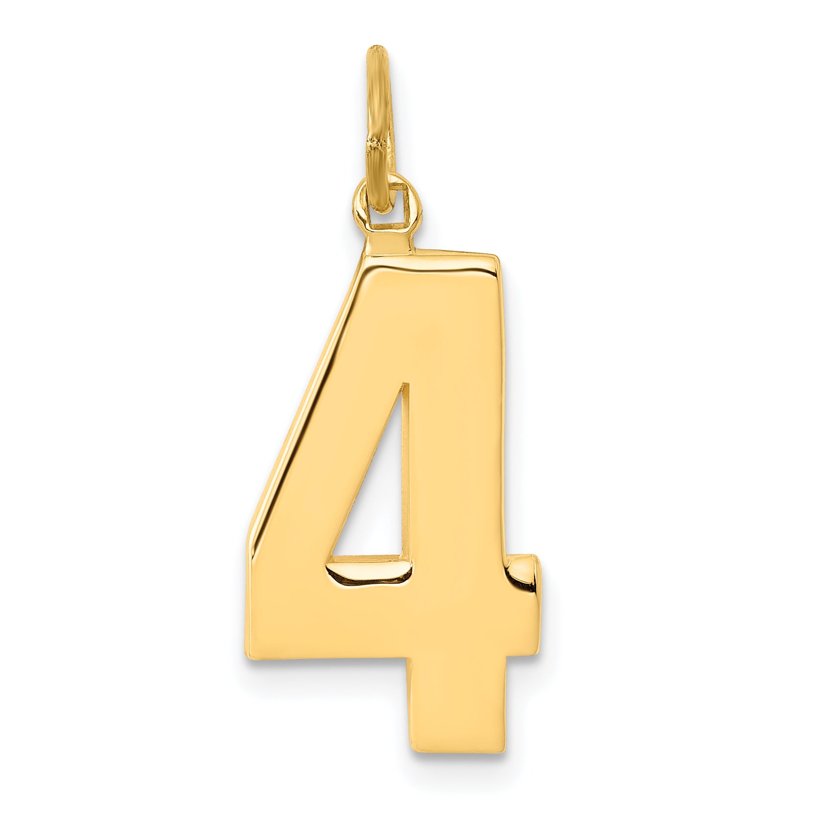 14k  Large Polished Number 4 Charm Main image