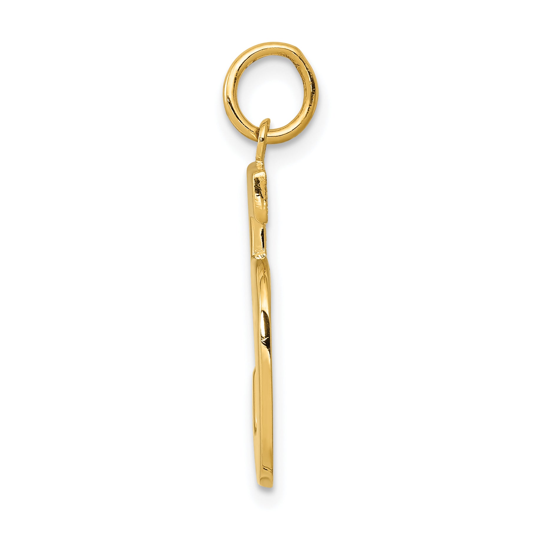 14K Gold Large Polished Number 5 Charm  Elegant, Casted Design