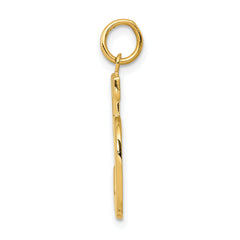 14K Gold Large Polished Number 5 Charm  Elegant, Casted Design