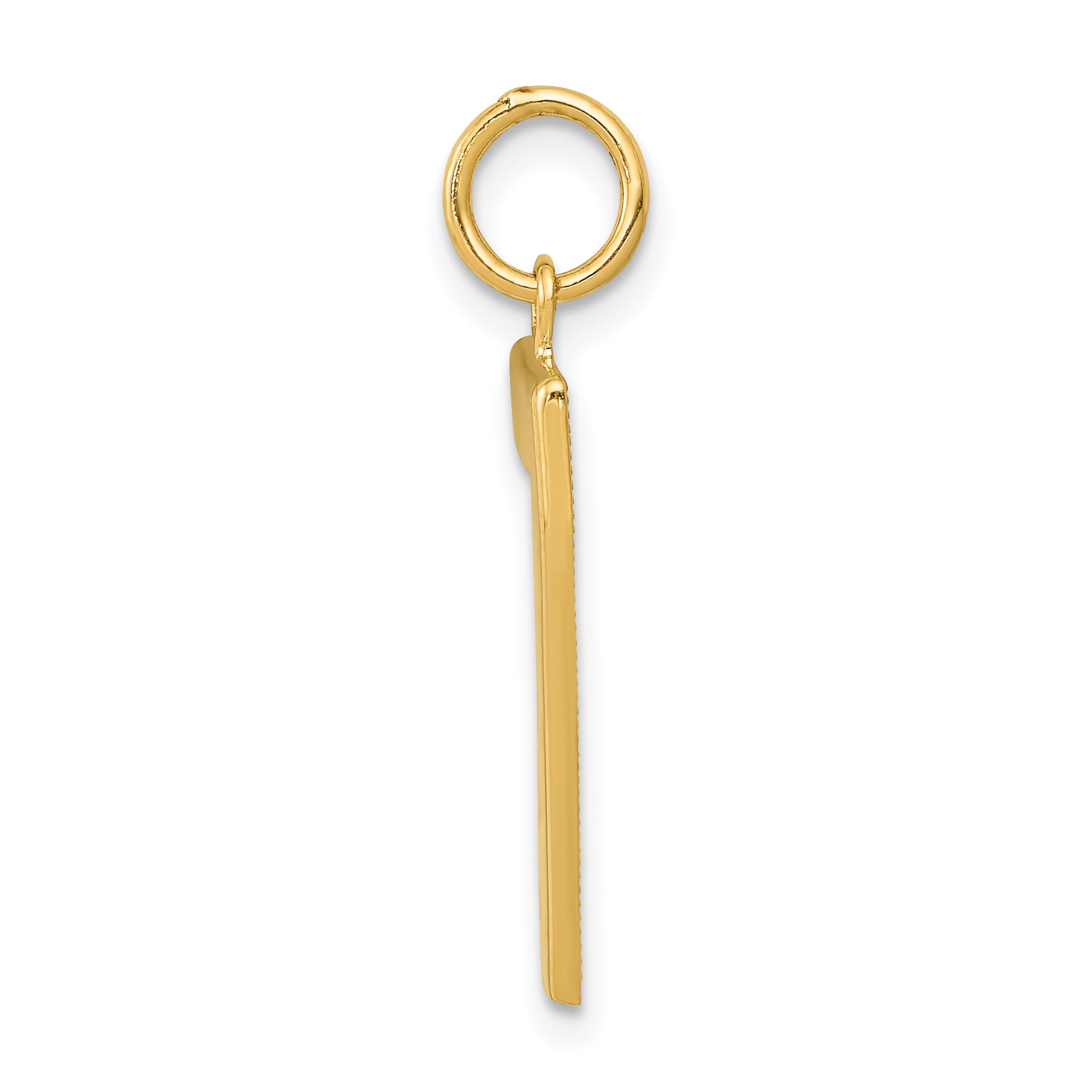 14K Gold Large Polished Number 7 Charm  Elegant Cast Design