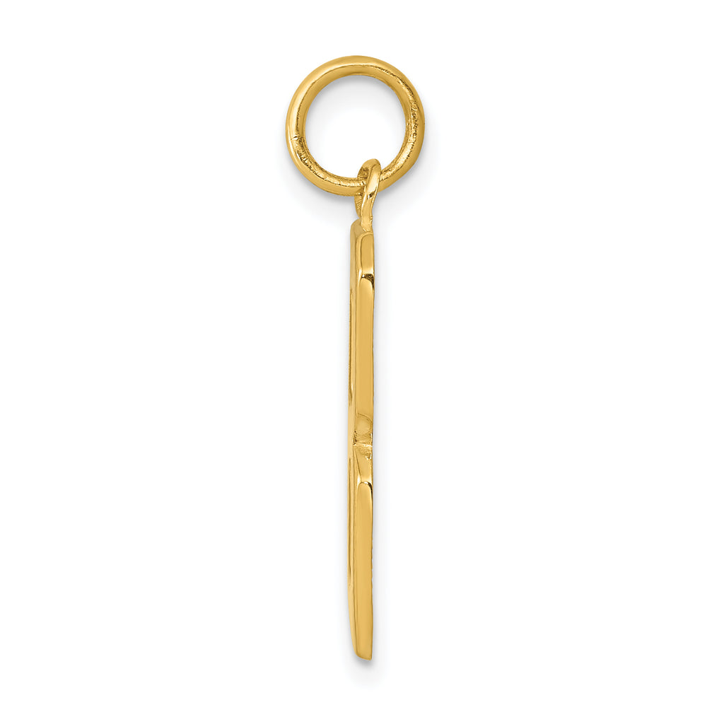 14K Gold Large Polished Number 8 Charm  Elegant Cast Design