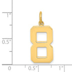 14K Gold Large Polished Number 8 Charm  Elegant Cast Design