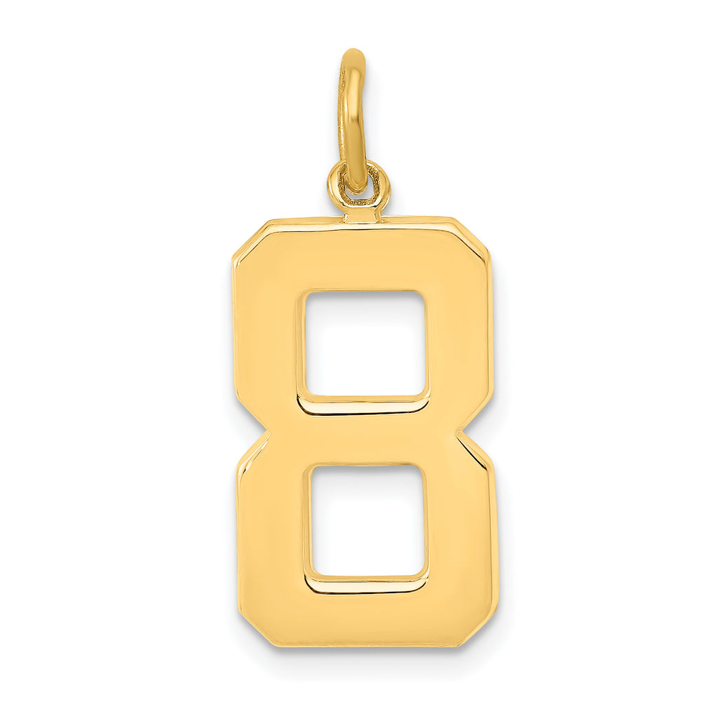 14k  Large Polished Number 8 Charm