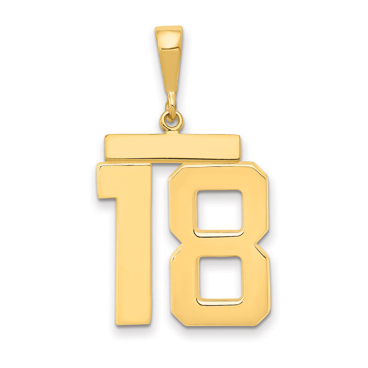 14k Large Polished Number 18 Charm