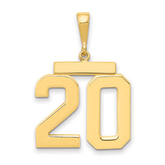 14k Large Polished Number 20 Charm