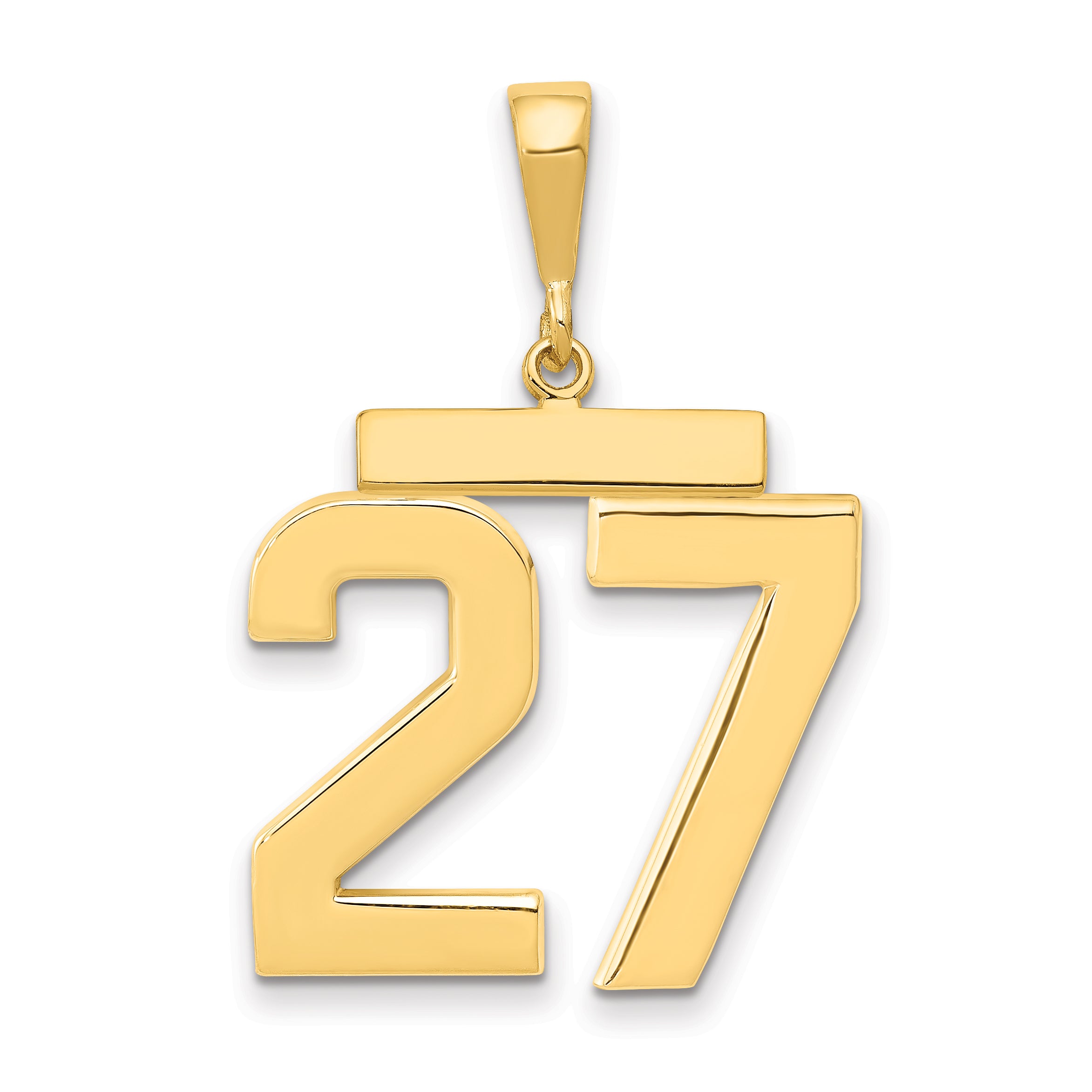 14k Large Polished Number 27 Charm Main image