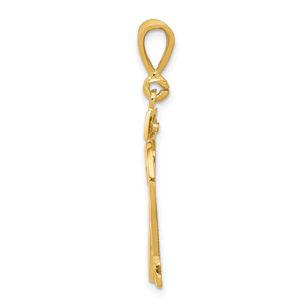 14K Gold Large Polished Number 32 Pendant by Sophia Jewelers