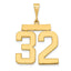 14k Large Polished Number 32 Pendant