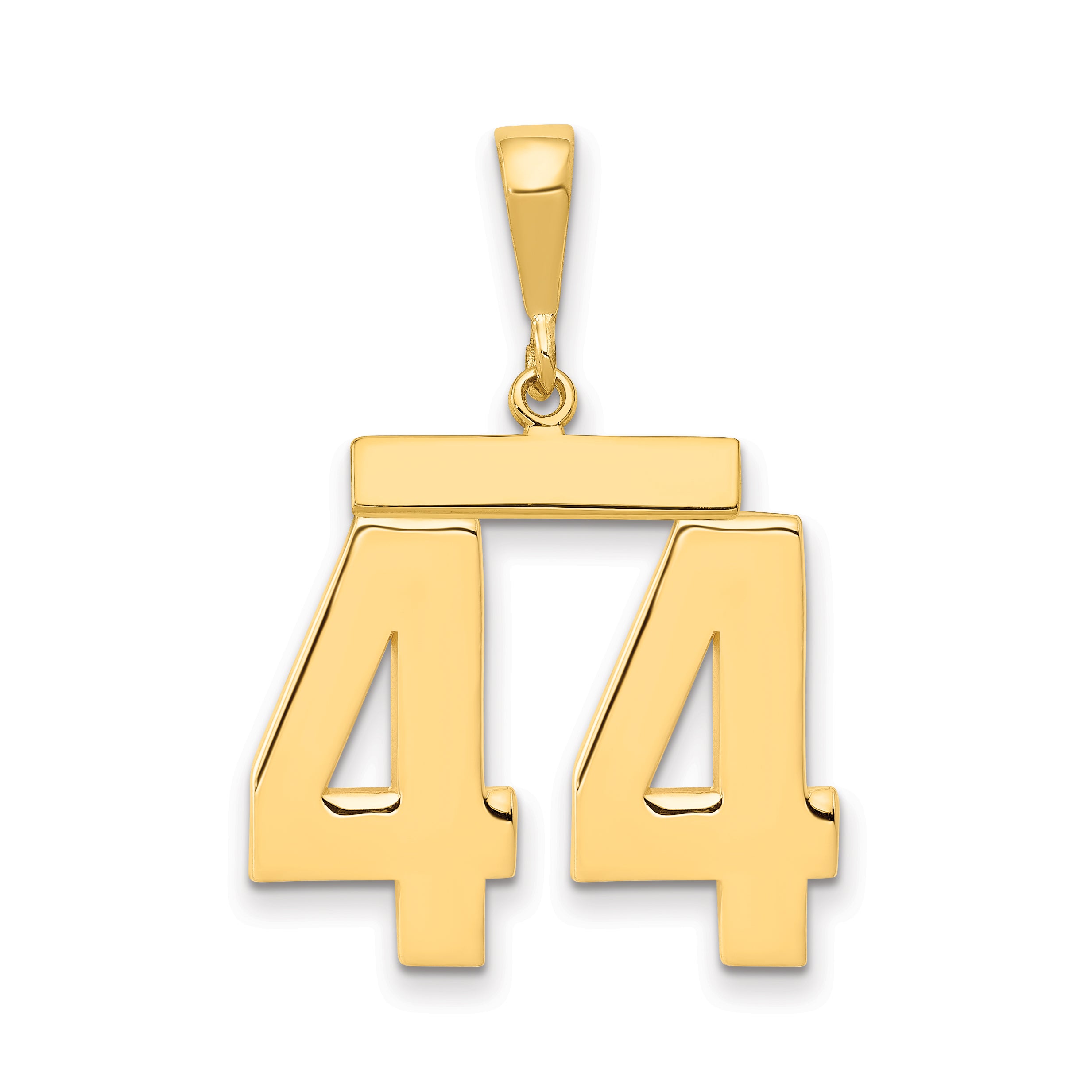 14k Large Polished Number 44 Charm