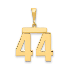 14k Large Polished Number 44 Charm