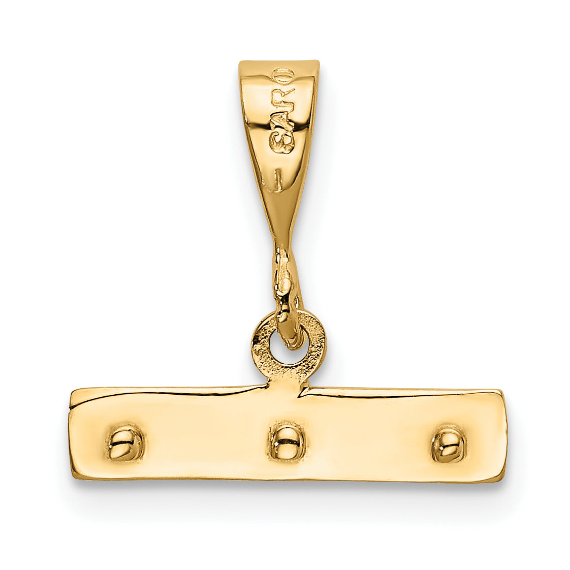 14K Gold Large Polished Top Pendant by Sophia Jewelers