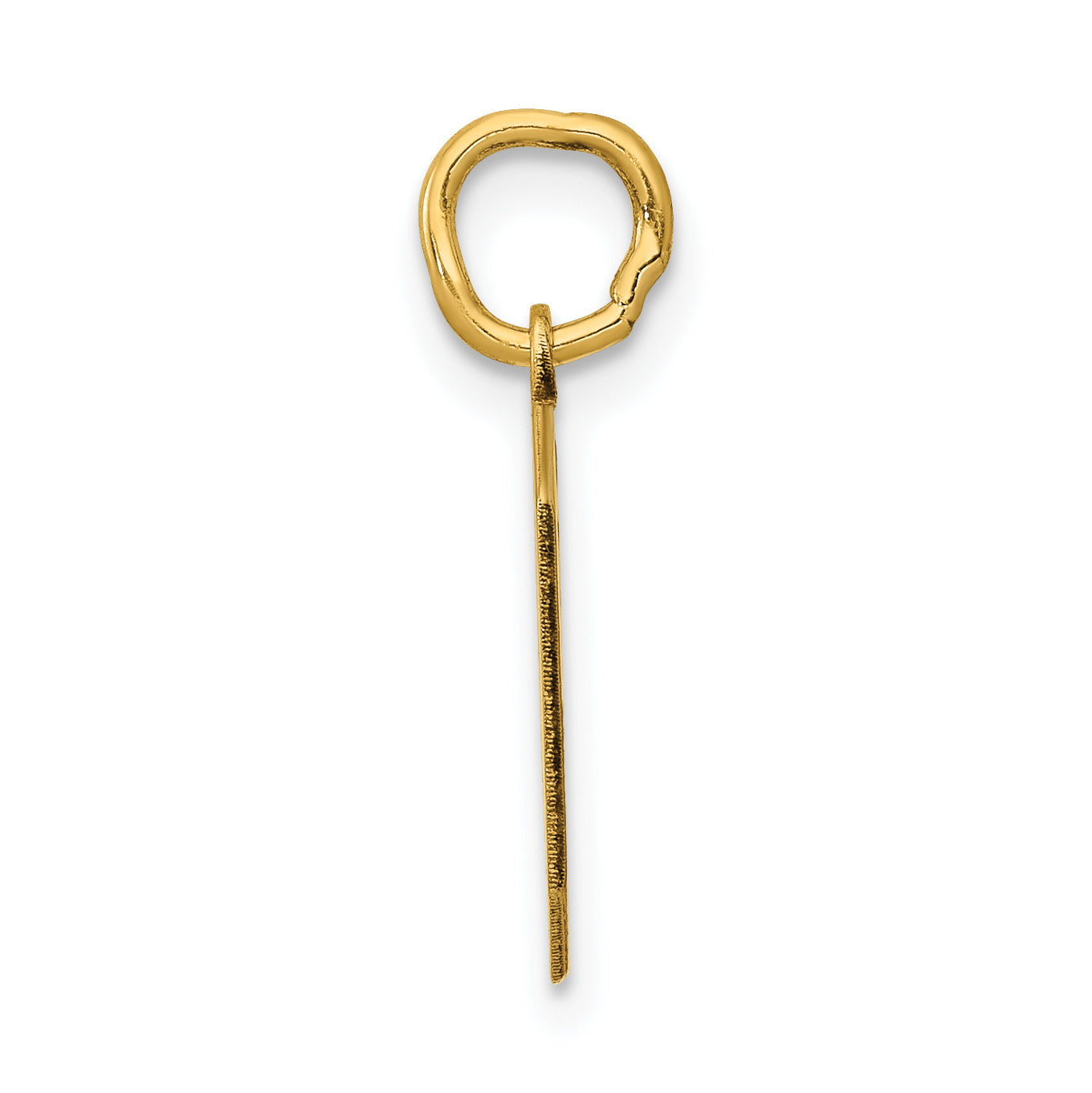 14K Gold Polished Number 0 Charm  Small, Laser Cut, Elegant Design