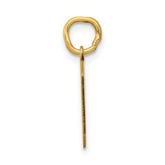14K Gold Polished Number 0 Charm  Small, Laser Cut, Elegant Design