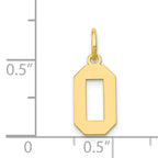 14K Gold Polished Number 0 Charm  Small, Laser Cut, Elegant Design