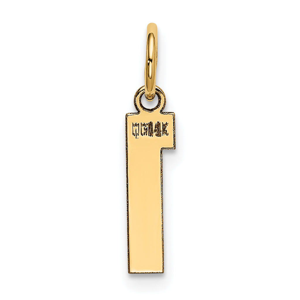 14K Gold Polished Number 1 Charm Small & Elegant