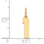 14K Gold Polished Number 1 Charm Small & Elegant