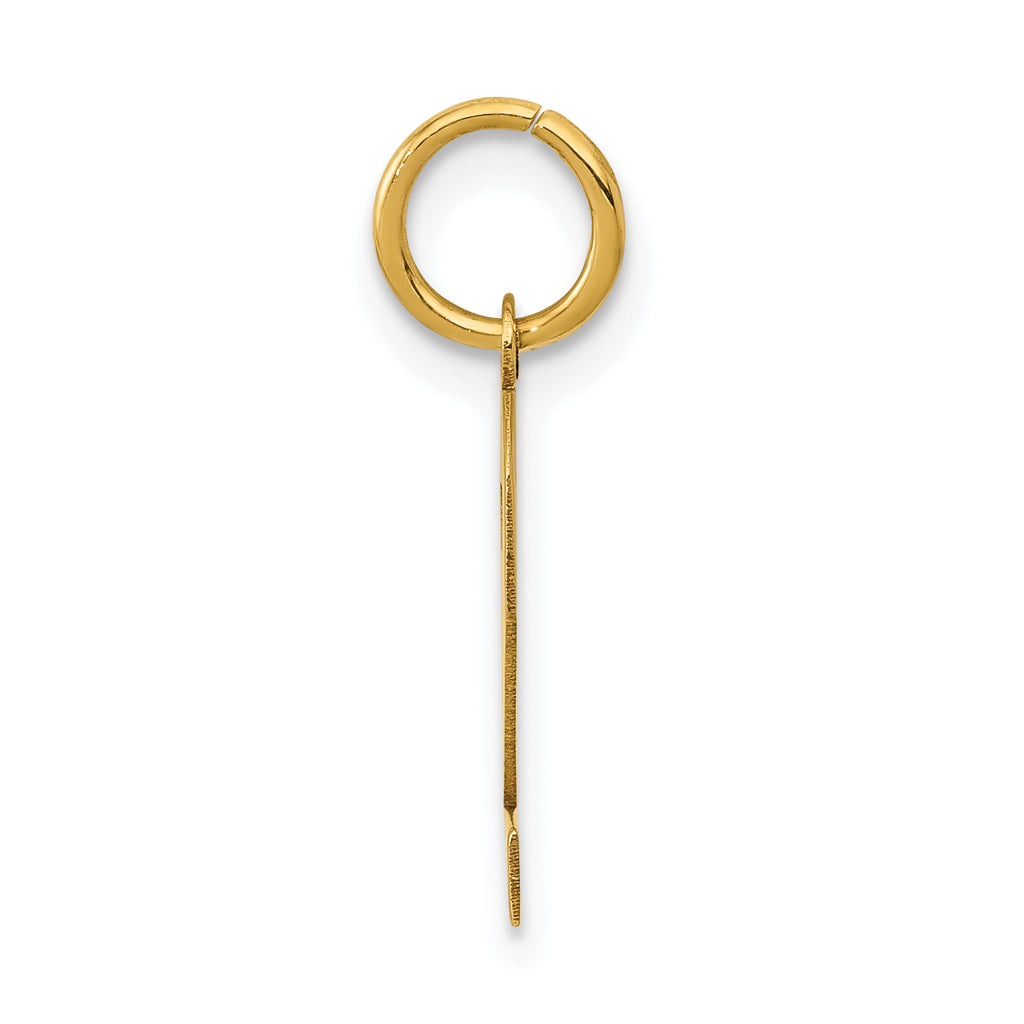 14K Gold Polished Number 2 Charm  Small, Elegant Laser-Cut Design