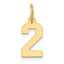 14k Small Polished Number 2 Charm