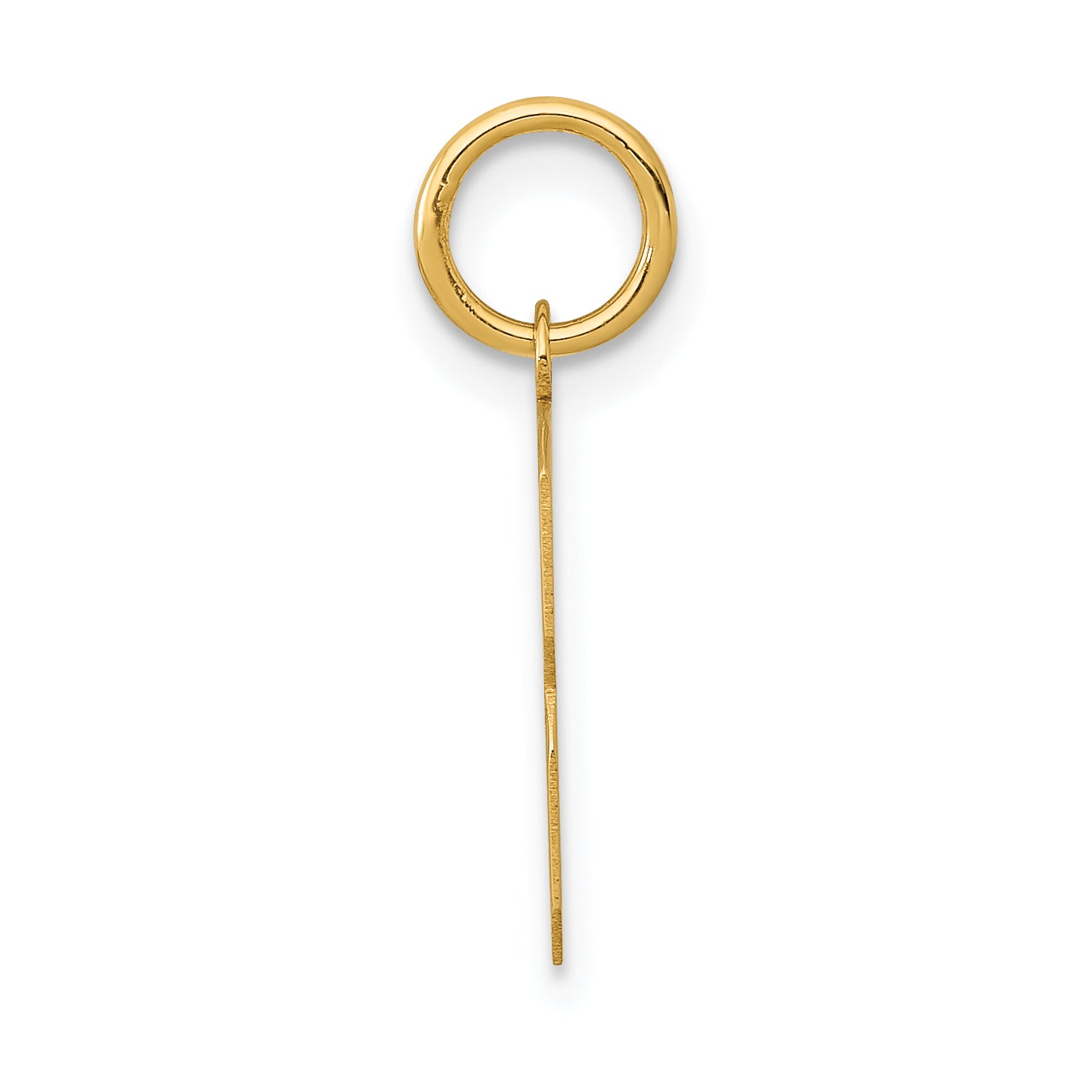 14K Gold Small Polished Number 3 Charm Laser-Cut Adjustable Pendant Secondary image