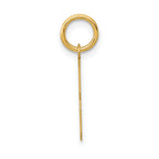 14K Gold Small Polished Number 3 Charm Laser-Cut Adjustable Pendant