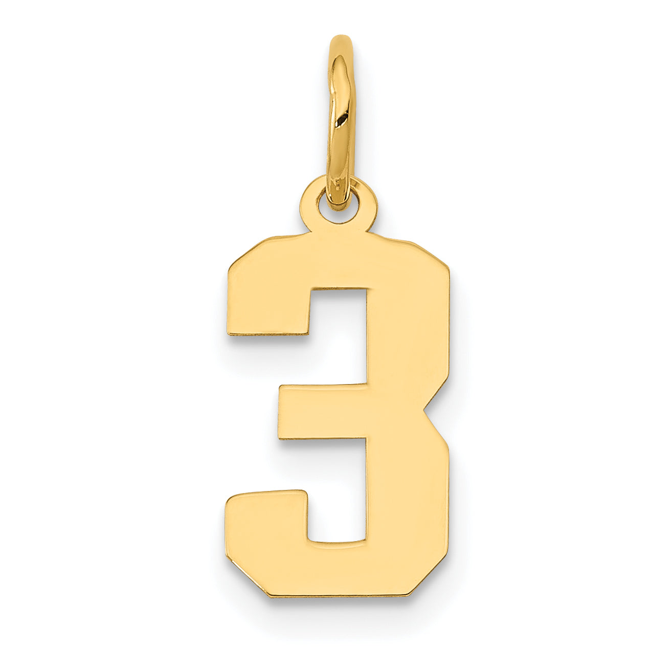 14k Small Polished Number 3 Charm Main image
