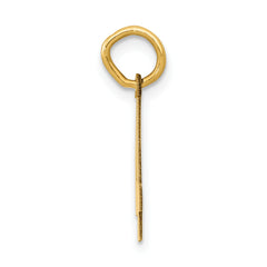 14K Gold Polished Number 4 Charm Laser Cut, Small