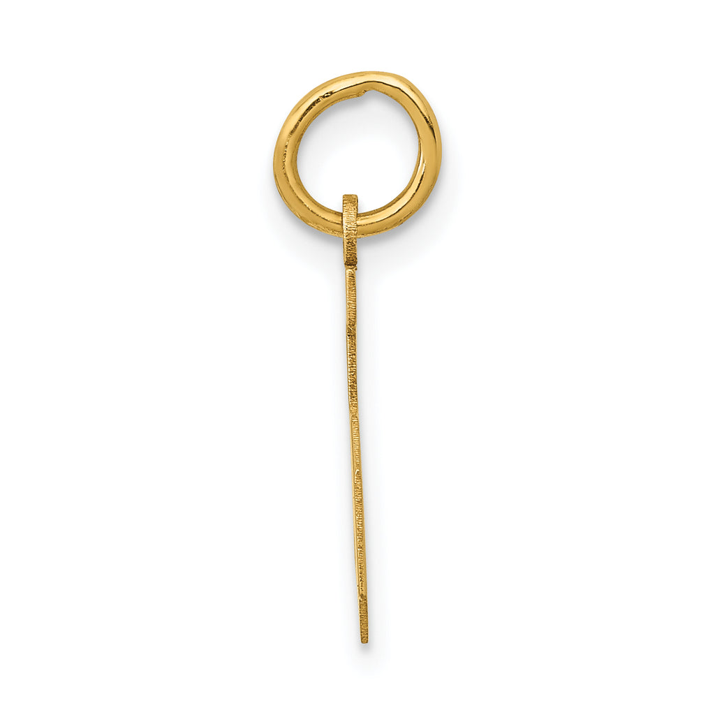 14K Gold Polished Number 5 Charm Small Elegant Laser-Cut Design