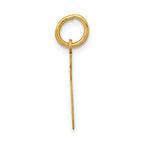 14K Gold Polished Number 5 Charm Small Elegant Laser-Cut Design
