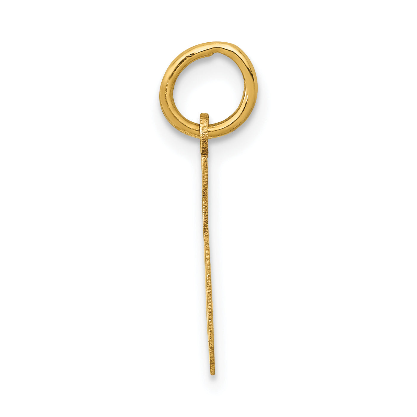 14K Gold Polished Number 5 Charm Small Elegant Laser-Cut Design