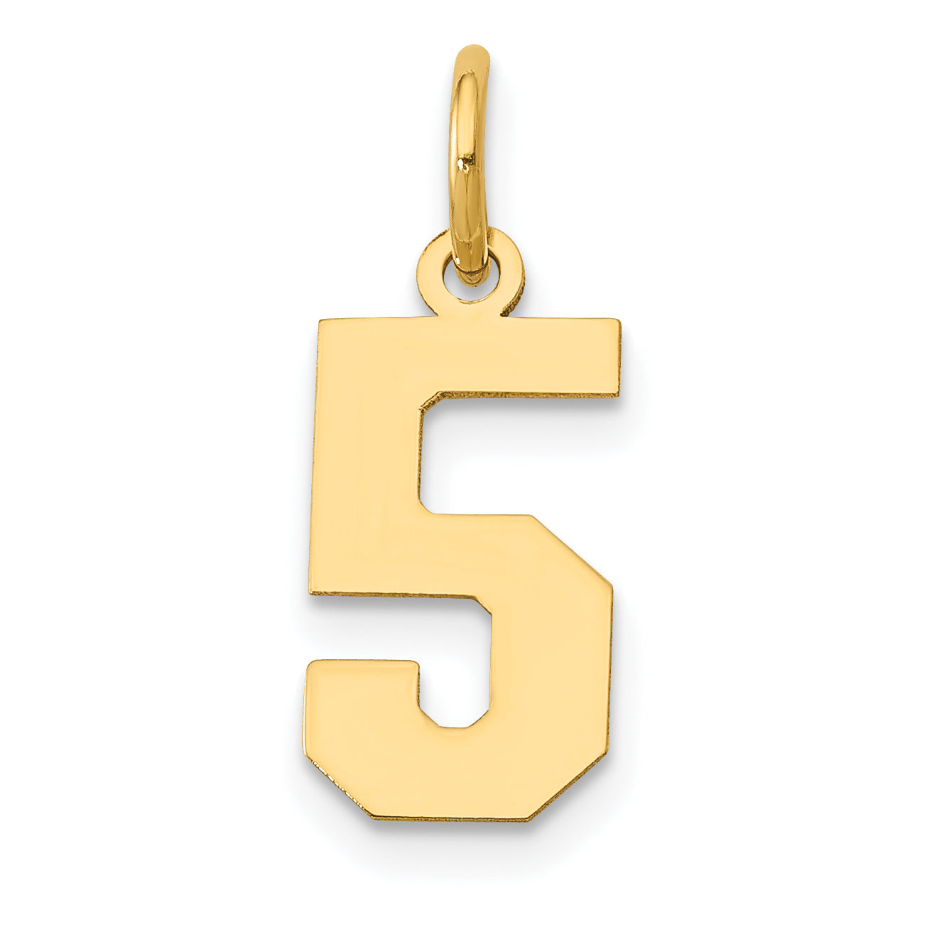 14k Small Polished Number 5 Charm Main image