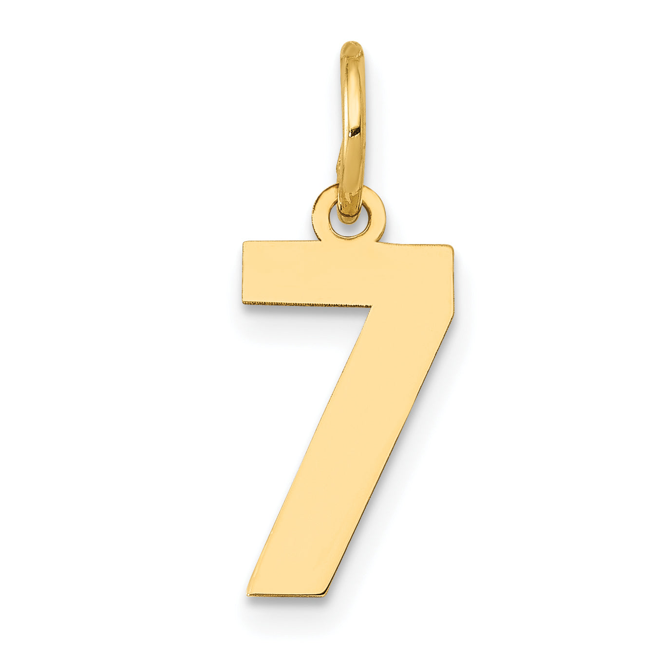14k Small Polished Number 7 Charm