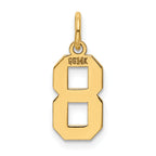 14K Gold Polished Number 8 Charm  Small, Laser-Cut, Elegant Finish