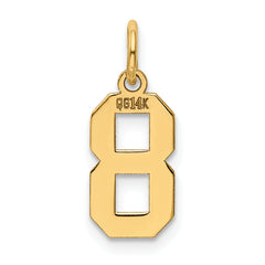 14K Small Polished Number 8 Charm