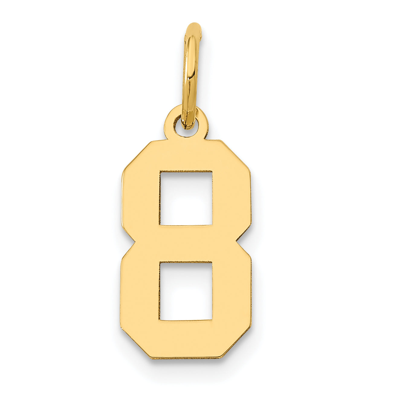 14k Small Polished Number 8 Charm