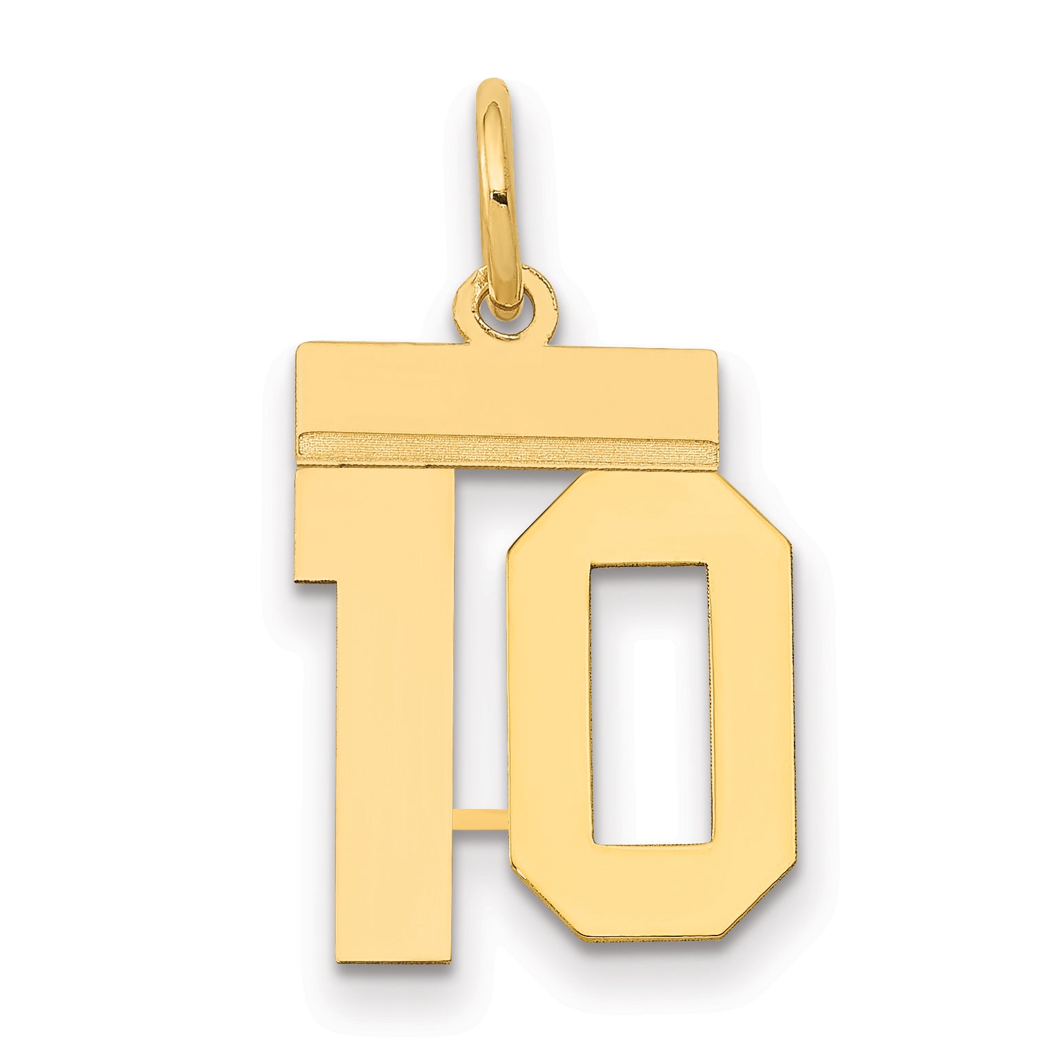 14k Small Polished Number 10 Charm