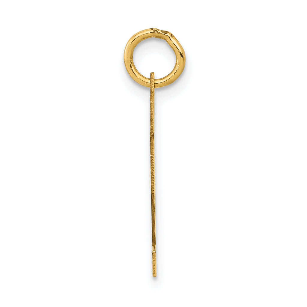 14K Gold Small Polished Number 12 Charm Elegant Laser-Cut Design