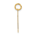 14K Gold Small Polished Number 12 Charm Elegant Laser-Cut Design