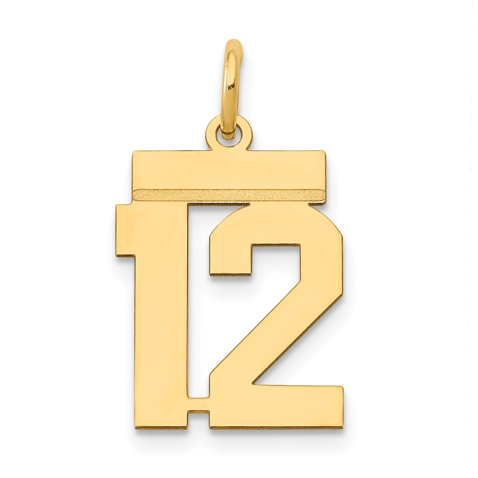14k Small Polished Number 12 Charm Main image