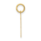 14K Gold Small Polished Number 13 Charm  Laser Cut Vintage-Inspired Design