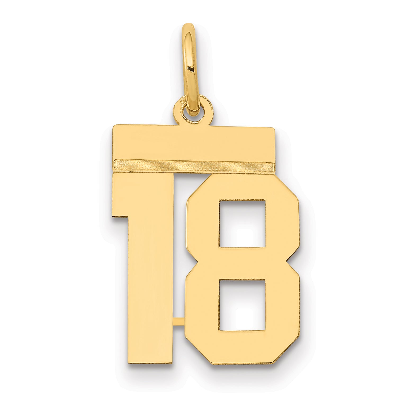 14k Small Polished Number 18 Charm Main image