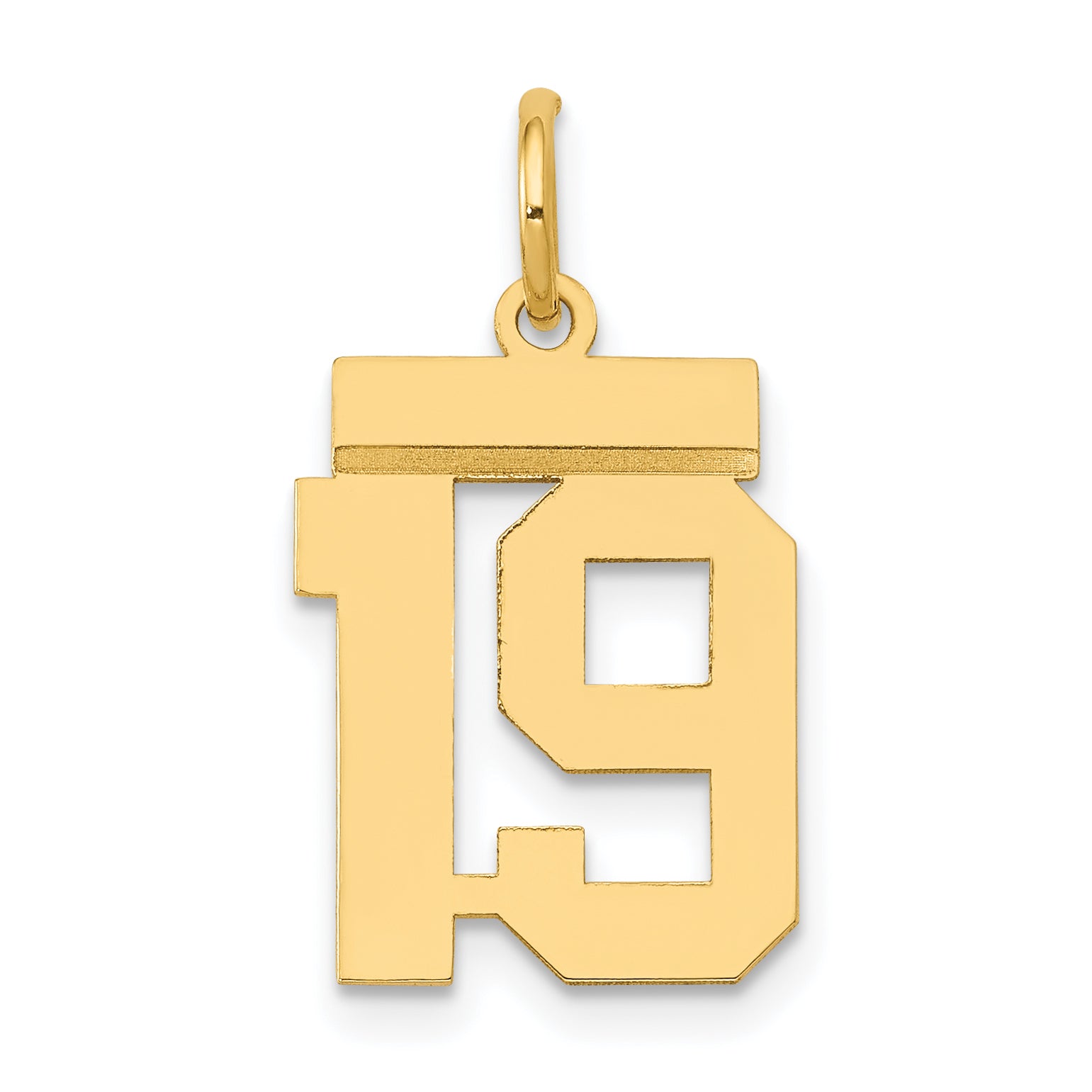 14k Small Polished Number 19 Charm Main image