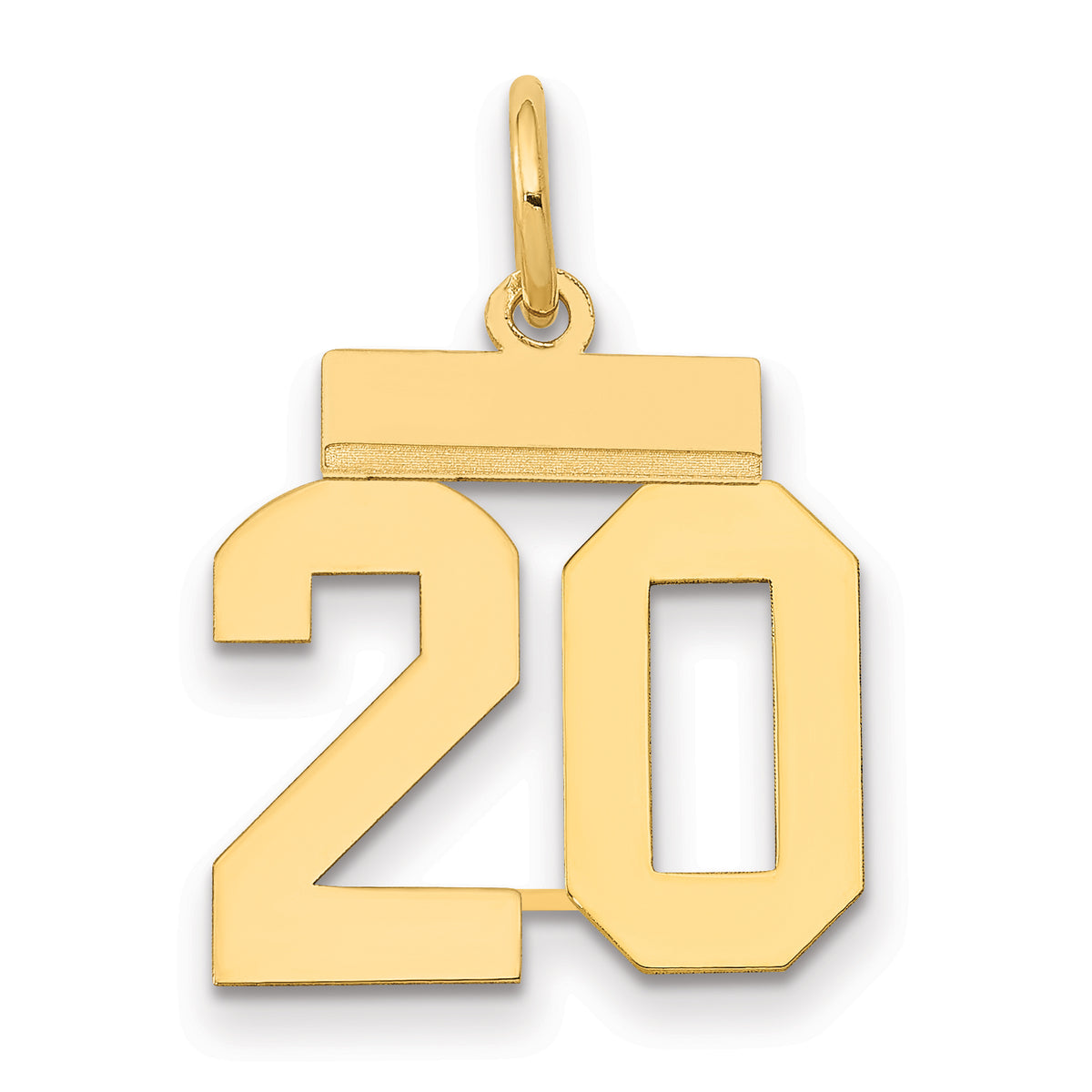 14k Small Polished Number 20 Charm