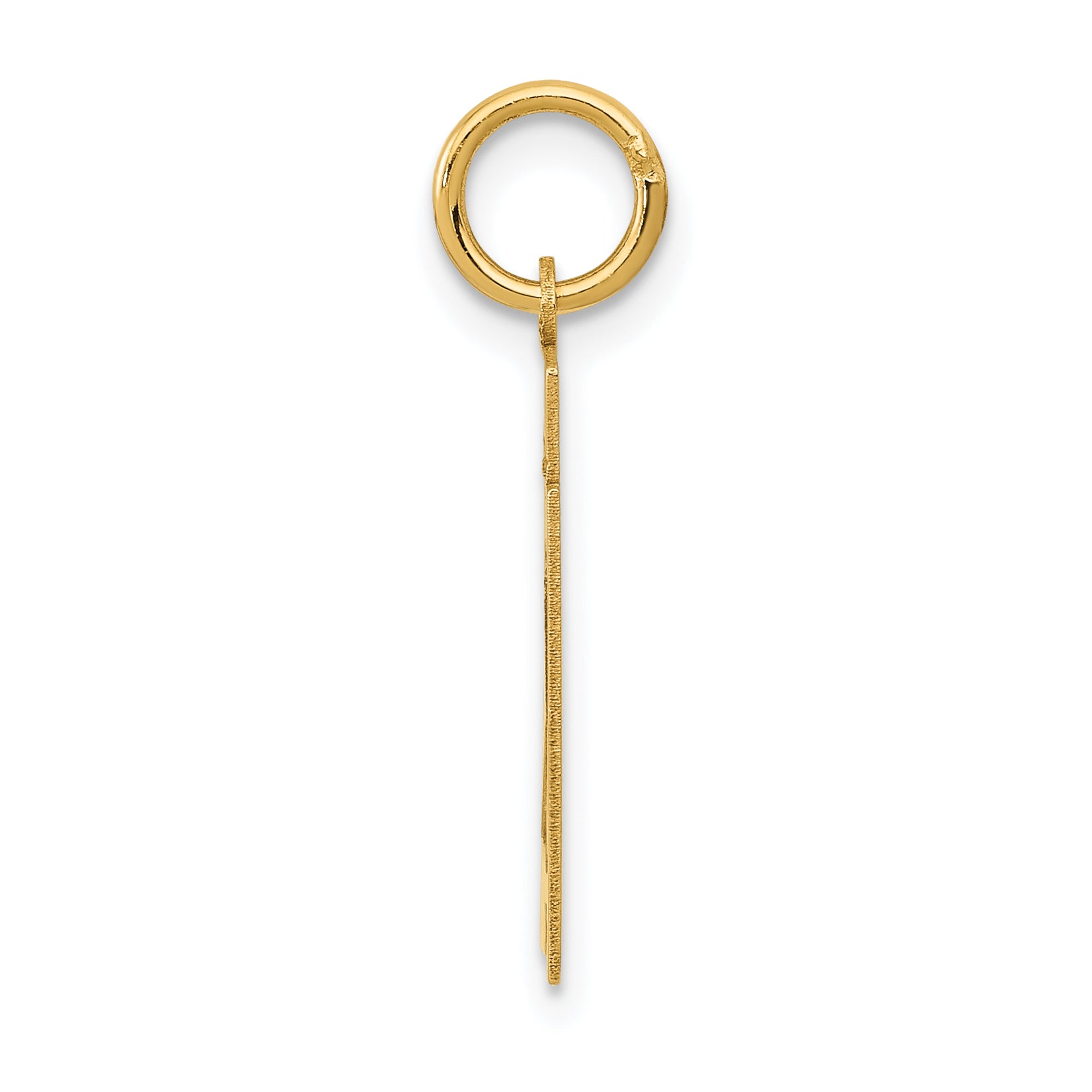 14K Gold Small Polished Number 21 Charm Elegant Laser-Cut Design Secondary image