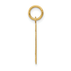 14K Gold Small Polished Number 21 Charm Elegant Laser-Cut Design