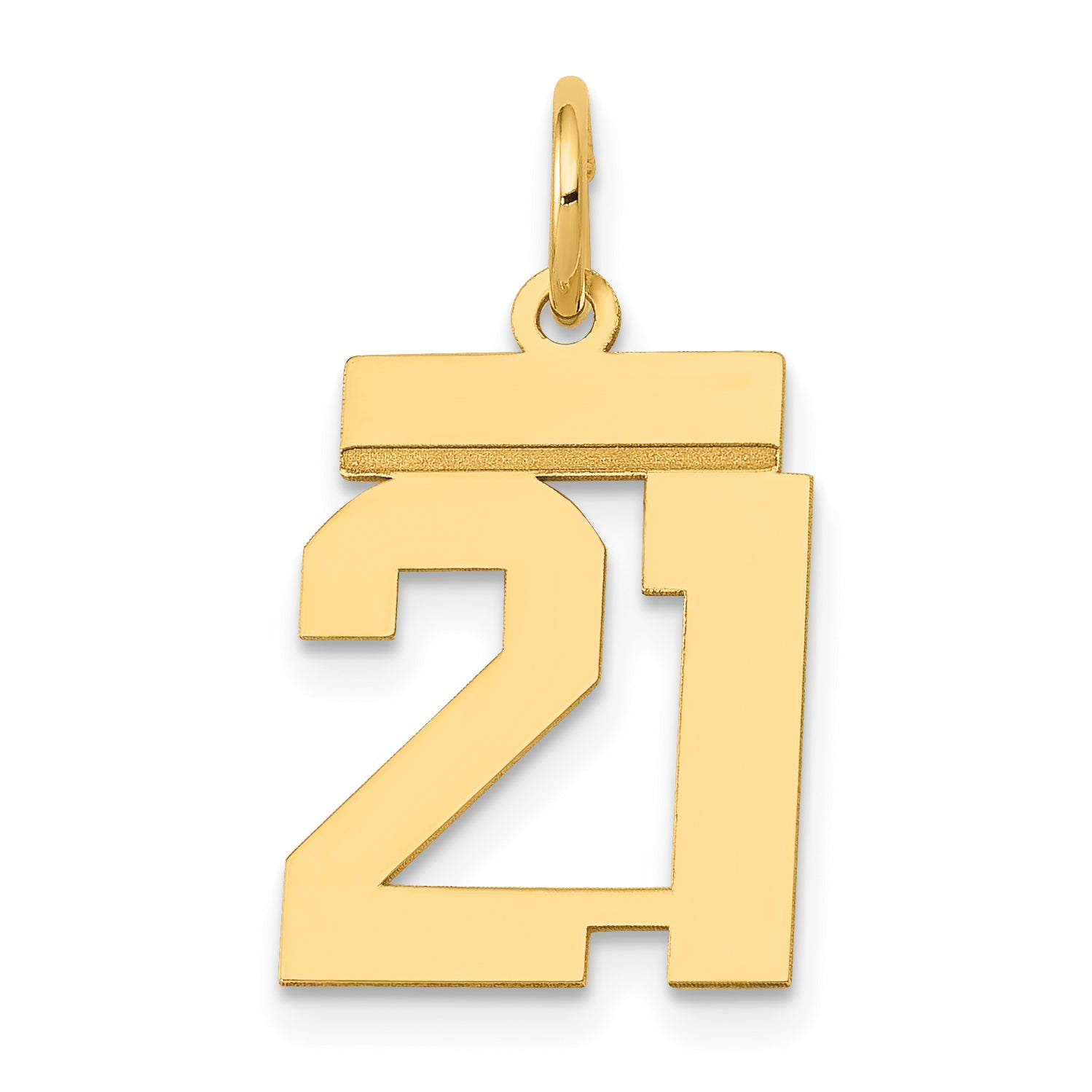 14k Small Polished Number 21 Charm Main image