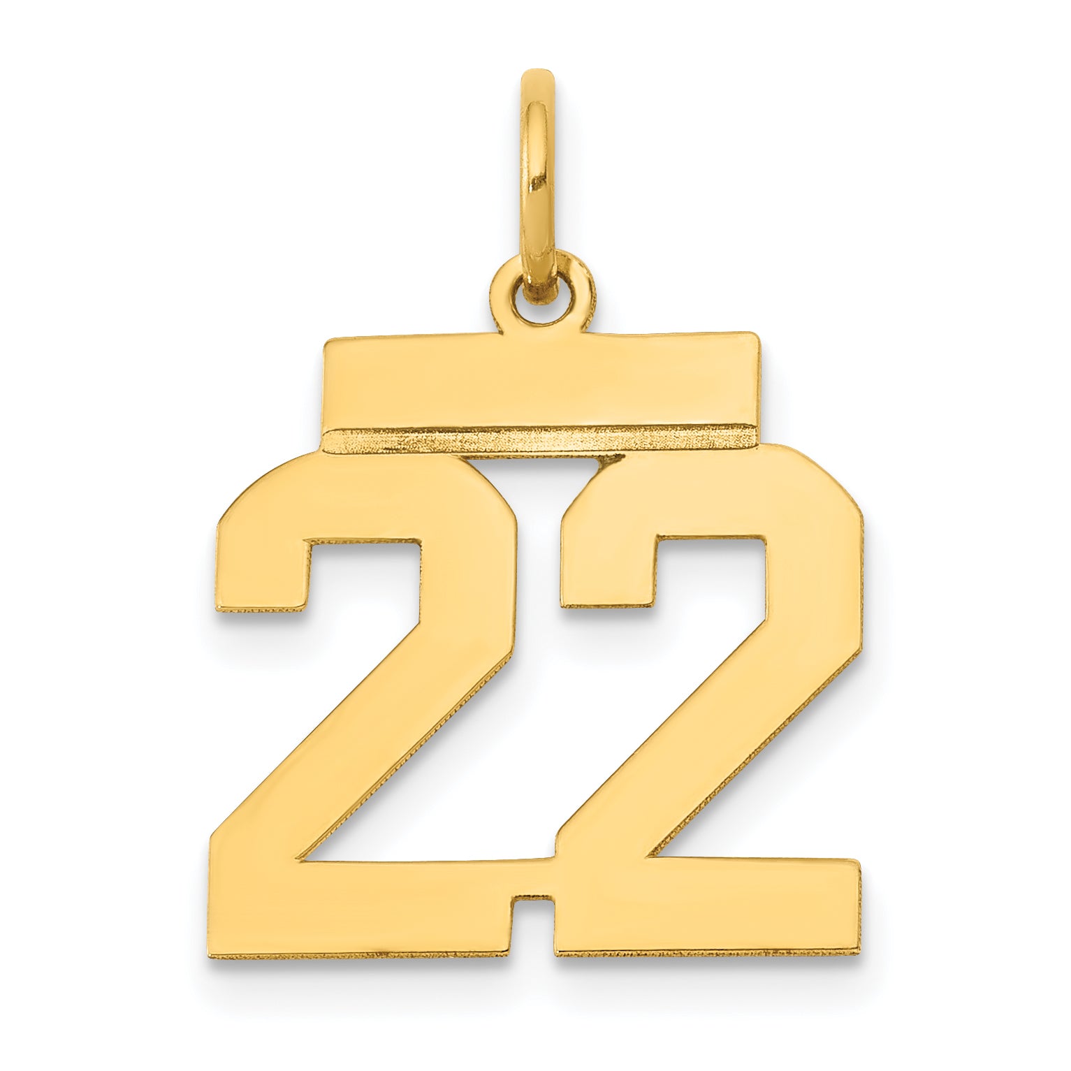 14k Small Polished Number 22 Charm Main image